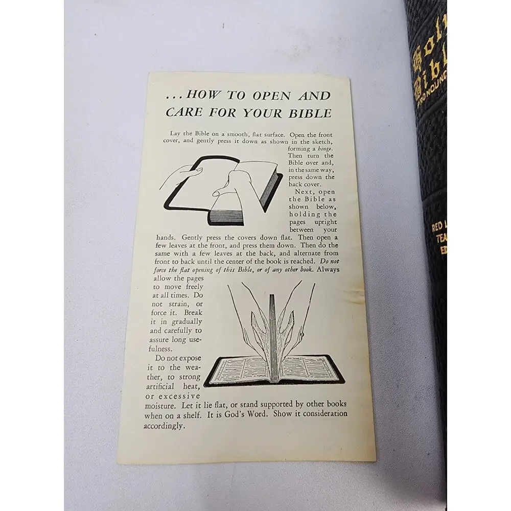 National Bible Press Old & New Testament Pronouncing Red Letter Teacher Ed. 60's
